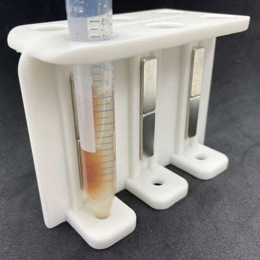 New tool! Magnetic rack for six 15 ml or 50 ml tubes