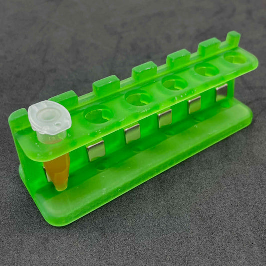 Magnetic Separation Rack for Six 1.5 ml Tubes in green