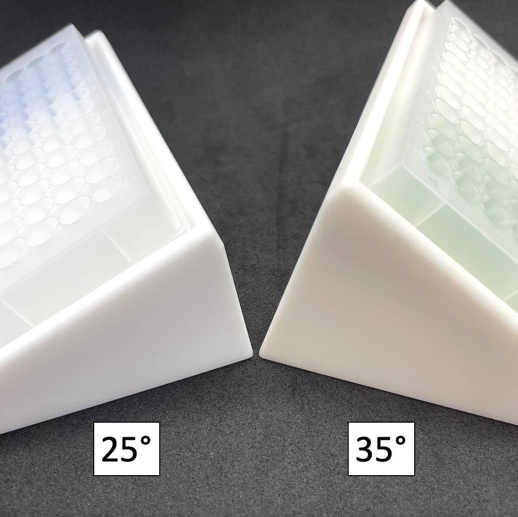 Well plate stand with customizable angle